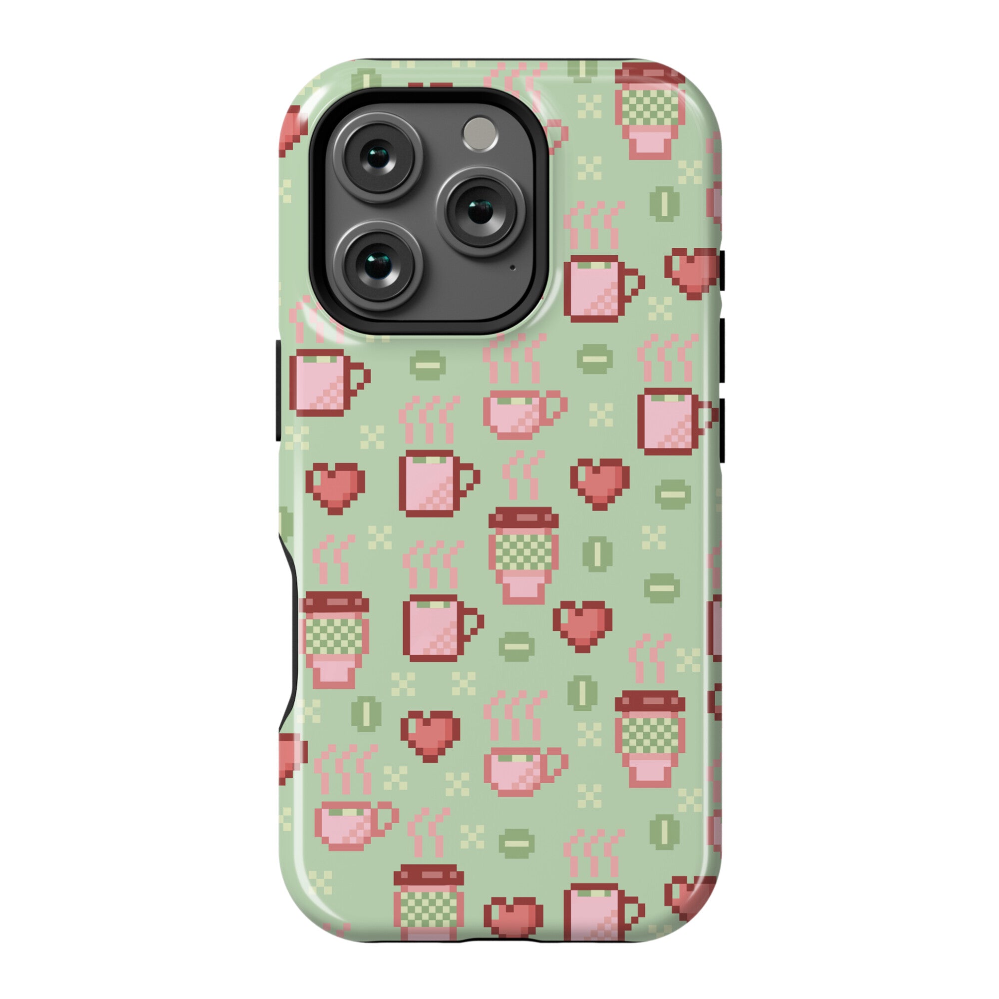 Pastel Coffee Pixel Art Pattern Phone Case
